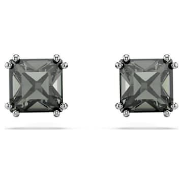 millenia-stud-earrings-square-cut-black-ruthenium-plated-swarovski-5642511 Millenia stud earrings Square cut, Black, Ruthenium plated - Image 1