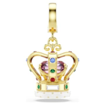 Minions Crown charm Mixed cuts, Multicoloured, 18K gold finish