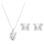 Nude set White, Rhodium plated