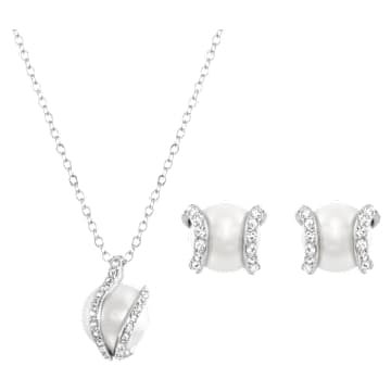 nude-set-white-rhodium-plated-swarovski-5528964 Nude set White, Rhodium plated - Image 1