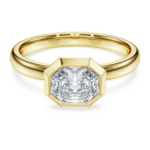 Octagon bezel ring Lab-grown diamonds 1.0 ct tw, Octagon shape, 18K yellow gold