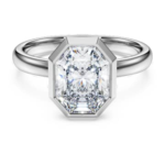 Octagon bezel ring Lab-grown diamonds 2.0 ct tw, Octagon shape, 18K white gold
