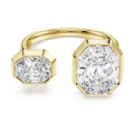 Octagon bezel ring Lab-grown diamonds 4.10 ct tw, Octagon shape, 18K yellow gold