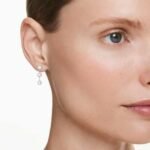 Octagon drop earrings Lab-grown diamonds 0.6 ct tw, Round shape, Sterling silver - Image 2