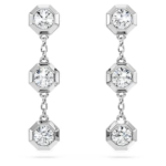 Octagon drop earrings Lab-grown diamonds 0.6 ct tw, Round shape, Sterling silver