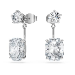 Octagon earring jackets Lab-grown diamonds 9.65 ct tw, Mixed shapes, 18K white gold