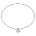 Octagon necklace Lab-grown diamonds 12.86 ct tw, Octagon shape, 18K white gold
