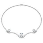 Octagon necklace Lab-grown diamonds 19.90 ct tw, Octagon shape, 18K white gold