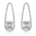 Octagon Tennis earrings Lab-grown diamonds 7.95 ct tw, Mixed shapes, 18K white gold