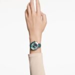 Octea chrono watch Swiss Made, Leather strap, Green, Rose gold-tone finish - Image 2