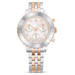 Octea chrono watch Swiss Made, Metal bracelet, Rose gold tone, Mixed metal finish