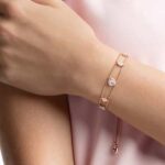 One bracelet Mixed cuts, Heart, Pink, 18K rose gold finish - Image 2