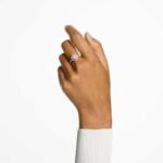One motif ring Heart cut, Pavé, Heart, Pink, 18K rose gold finish - Image 2