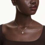One pendant Heart cut, Pavé, Heart, Pink, 18K rose gold finish - Image 2