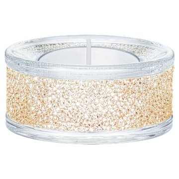 shimmer-tea-light-holder-gold-tone-swarovski-5428724 Shimmer tea light holder Gold tone - Image 1