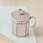 Signum mug with lid Porcelain, Beige - Image 2