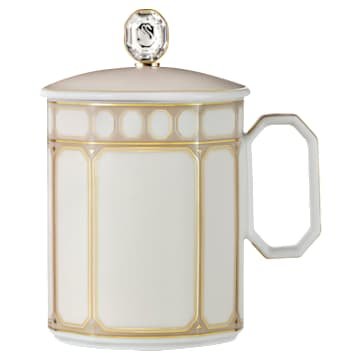 signum-mug-with-lid-porcelain-beige-swarovski-5750245 Signum mug with lid Porcelain, Beige - Image 1