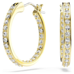 Sommerset hoop earrings Small, White, 18K gold finish