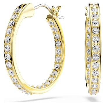 sommerset-hoop-earrings-small-white-18k-gold-finish-swarovski-5735020 Sommerset hoop earrings Small, White, 18K gold finish - Image 1