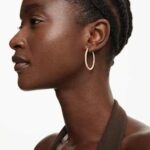 Sommerset hoop earrings White, 18K gold finish - Image 2