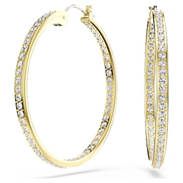 sommerset-hoop-earrings-white-18k-gold-finish-swarovski-5734281 Sommerset hoop earrings White, 18K gold finish - Image 1
