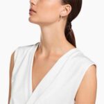 Sommerset hoop earrings White, Rhodium plated - Image 2