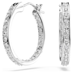 Sommerset hoop earrings White, Rhodium plated