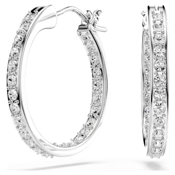 sommerset-hoop-earrings-white-rhodium-plated-swarovski-5616262 Sommerset hoop earrings White, Rhodium plated - Image 1