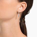 Stilla Attract hoop earrings, Round cut, White, Rhodium plated - Image 2