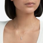 Stilla Attract pendant, Round cut, White, Rhodium plated - Image 2