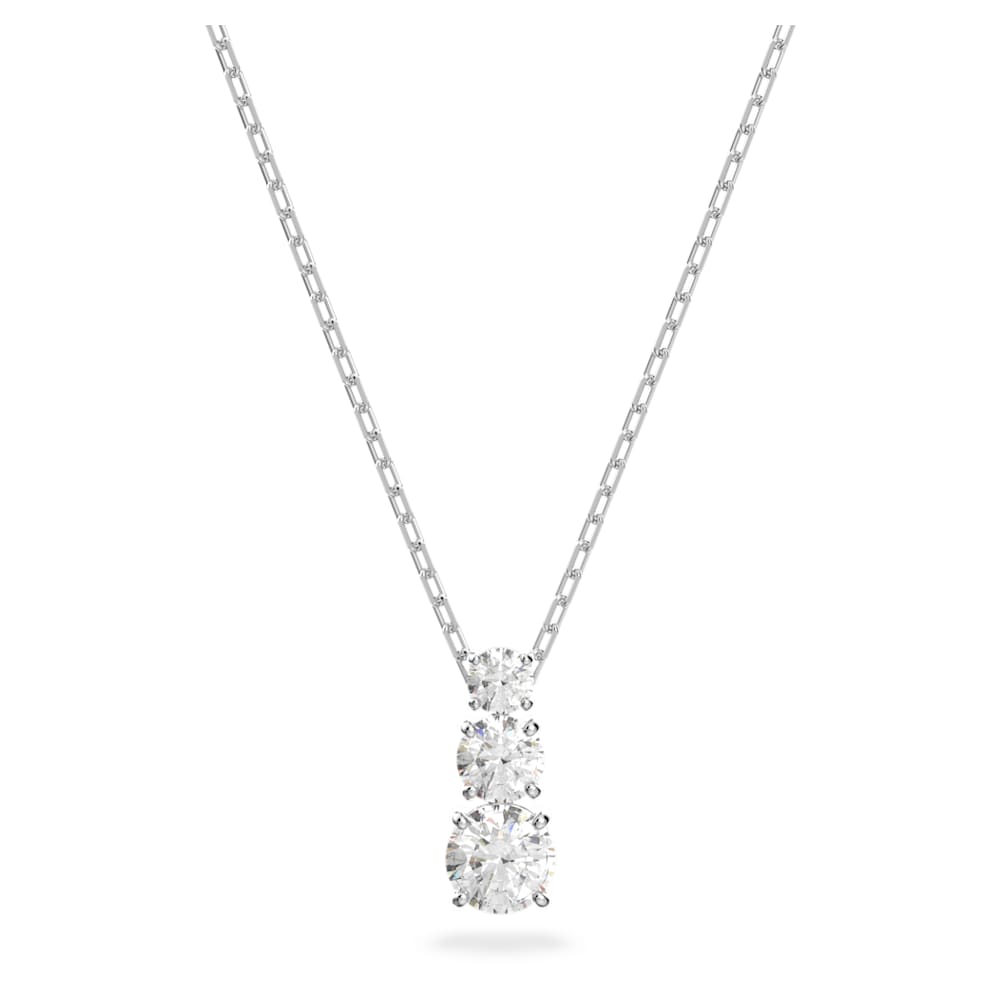 stilla-attract-pendant-round-cut-white-rhodium-plated-swarovski-5414970 Stilla Attract pendant, Round cut, White, Rhodium plated - Image 1