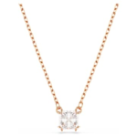 Stilla Attract pendant Square cut, White, Rose gold-tone plated