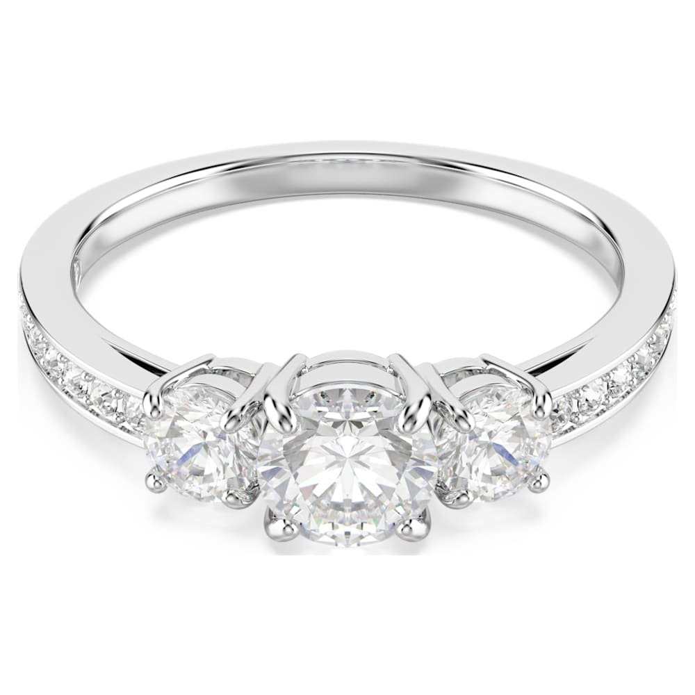 stilla-attract-ring-round-cut-white-silver-tone-finish-swarovski-5655713 Stilla Attract ring Round cut, White, Silver-tone finish - Image 1