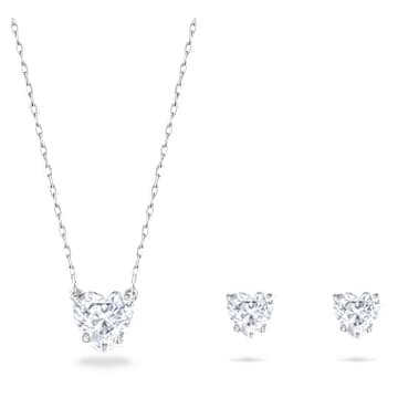 stilla-attract-set-heart-white-rhodium-plated-swarovski-5646751 Stilla Attract set Heart, White, Rhodium plated - Image 1