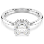 Stilla cocktail ring Round cut, White, Silver-tone finish