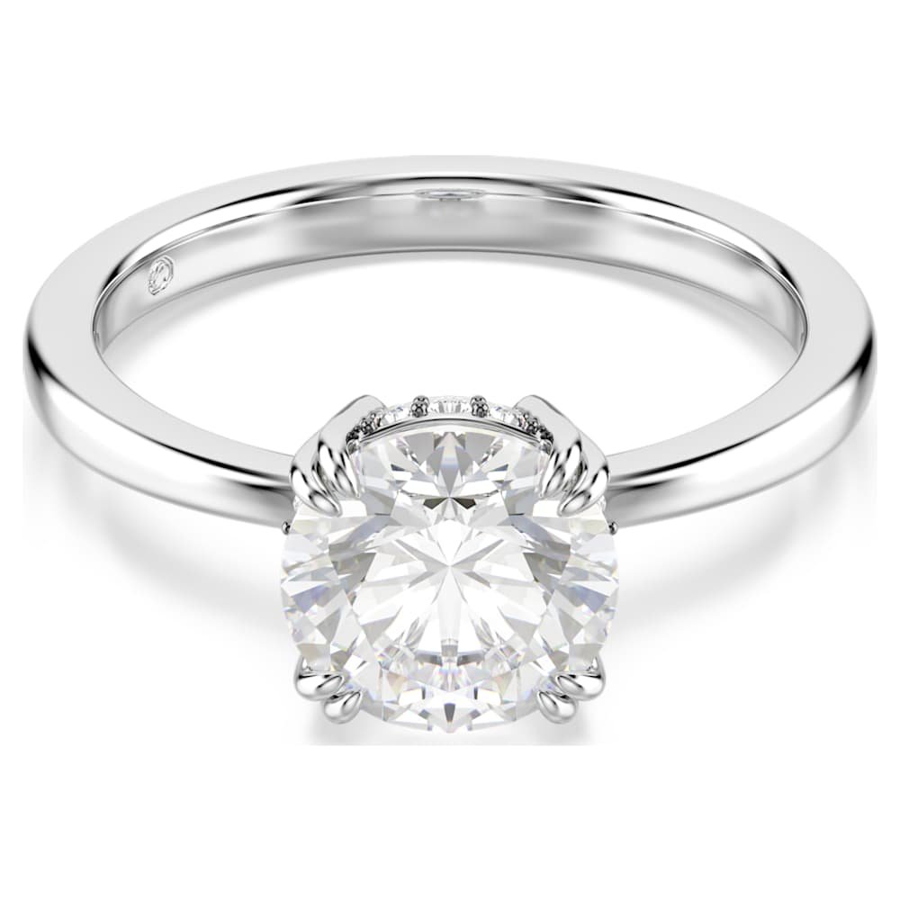 stilla-cocktail-ring-round-cut-white-silver-tone-finish-swarovski-5717938 Stilla cocktail ring Round cut, White, Silver-tone finish - Image 1