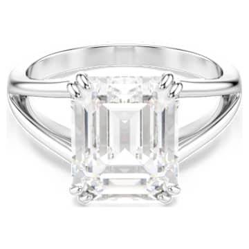 stilla-ring-octagon-cut-white-silver-tone-finish-swarovski-5717876 Stilla ring Octagon cut, White, Silver-tone finish - Image 1