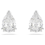 Stilla stud earrings Pear cut, White, Rhodium plated