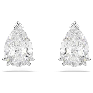 stilla-stud-earrings-pear-cut-white-rhodium-plated-swarovski-5636713 Stilla stud earrings Pear cut, White, Rhodium plated - Image 1