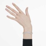 Sublima bangle Round cut, White, Rhodium plated - Image 2