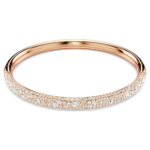 Sublima bangle, Snow pavé, White, 18K rose gold finish