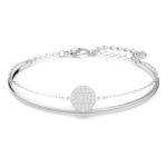 Sublima bangle White, Rhodium plated