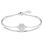 Sublima bangle, White, Rhodium plated