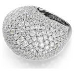 Sublima cocktail ring Large, White, Rhodium plated