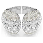 Sublima cocktail ring Round cut, White, Rhodium plated