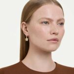 Sublima drop earrings, Round cut, Star, Multicoloured, 18K gold finish - Image 2
