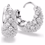 Sublima earrings White, Rhodium plated - Image 4