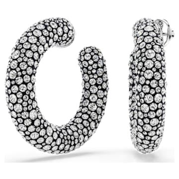 sublima-hoop-earrings-mixed-round-cuts-white-rhodium-plated-swarovski-5732283 Sublima hoop earrings Mixed round cuts, White, Rhodium plated - Image 1