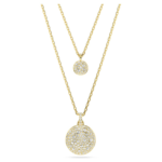 Sublima layered pendant, White, 18K gold finish