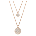 Sublima layered pendant, White, 18K rose gold finish